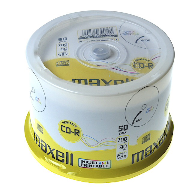 CD-R imprimable 700 MB - 52x |100 pièces| Maxell